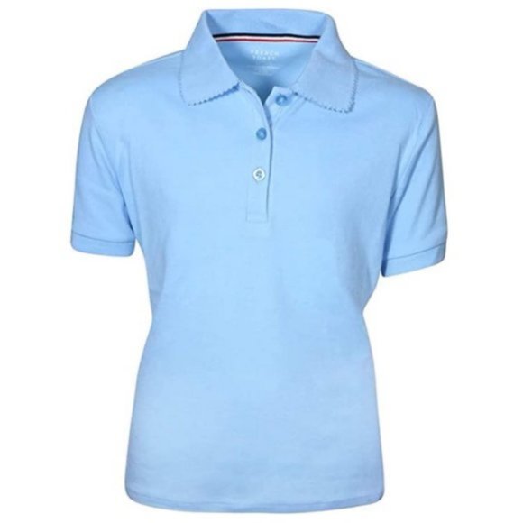 French Toast Girls 2-Pack Short Sleeve Polo Shirt School Uniform, Light Blue, M - Picture 2 of 2